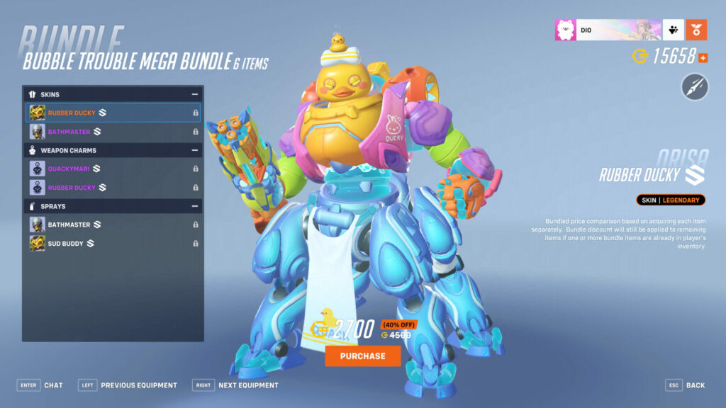 Rubber Ducky Orisa skin (Image via Blizzard Entertainment)