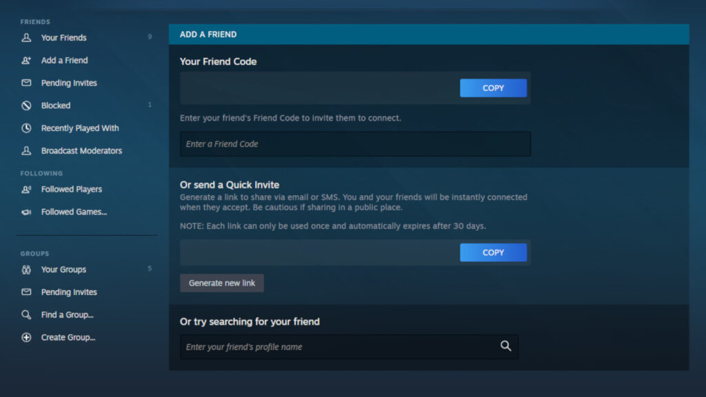 Steam client screenshot (Image via Valve Corporation)