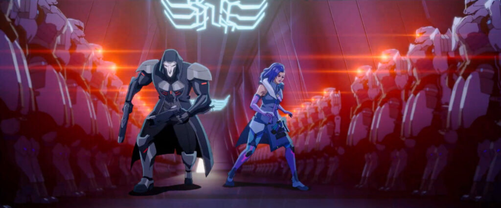 Reaper and Sombra versus Null Sector (Image via Blizzard Entertainment)