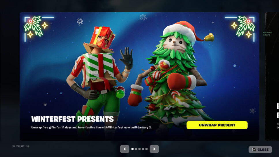 Fortnite Winterfest 2023: All free presents and how to claim cover image