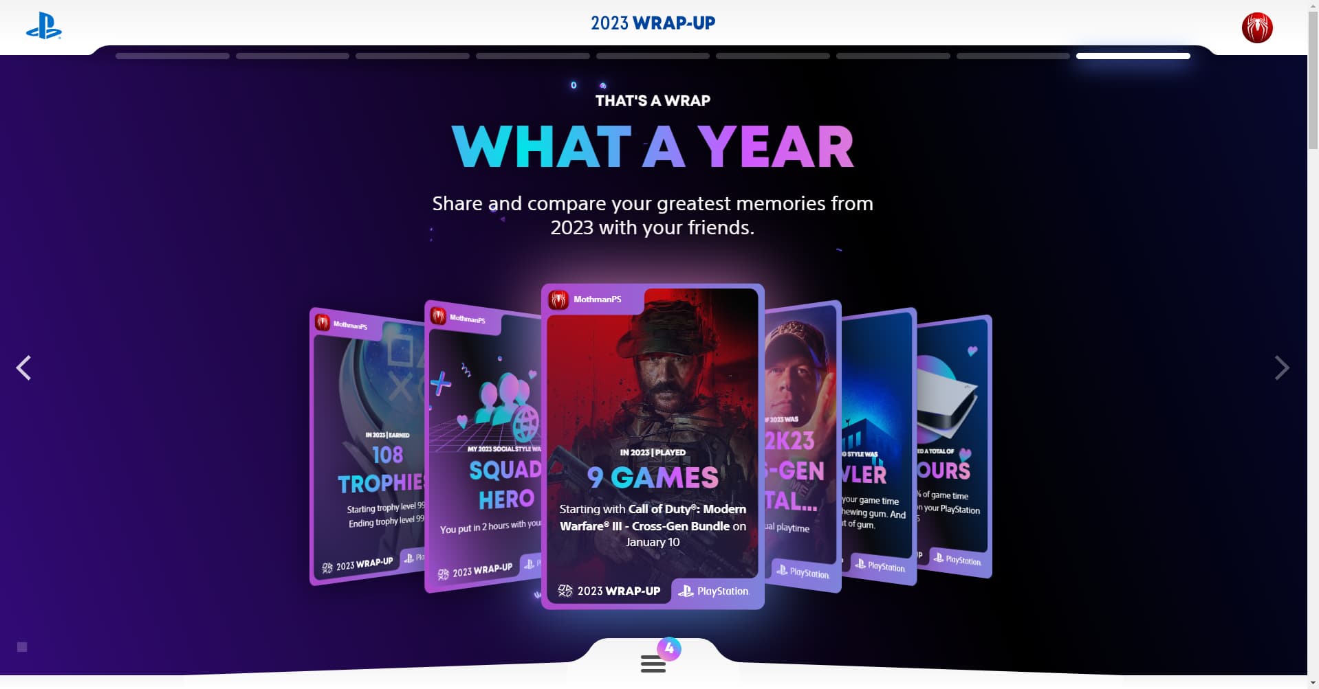 PlayStation's 2023 Wrap-Up recaps your year in gaming