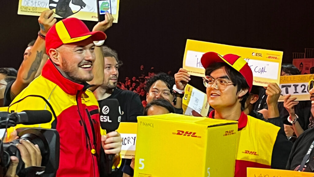 Slacks in a red and yellow DHL uniform (Image via esports.gg)