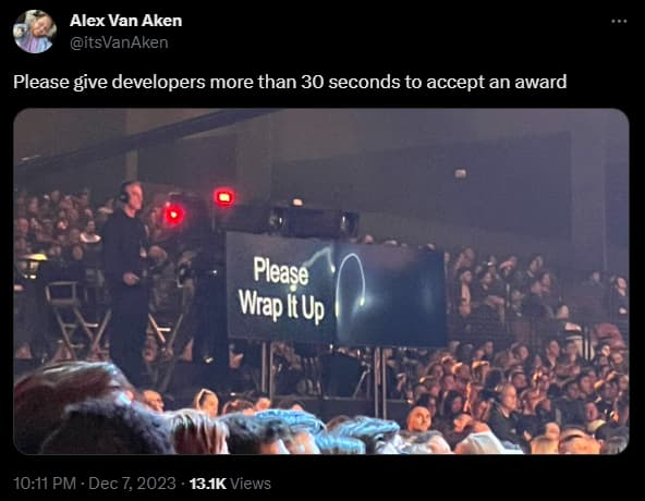 The Game Awards Winners Told to Wrap It Up During Rushed Acceptance  Speeches