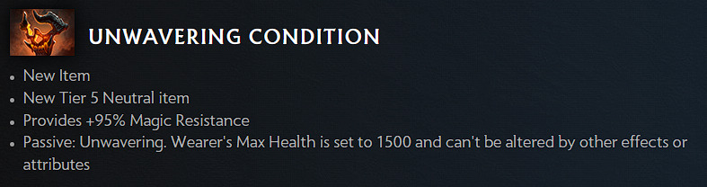 New 7.35 neutral item Unwavering Condition (Image via Valve)