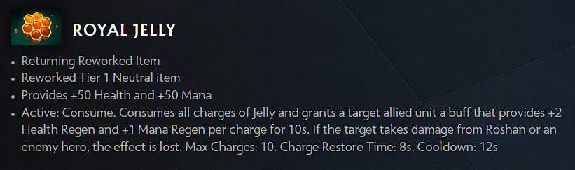 New 7.35 neutral item Royal Jelly (Image via Valve)