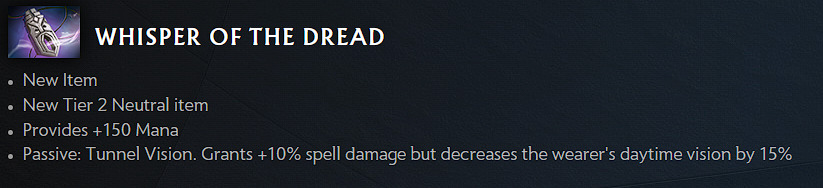New 7.35 neutral item Whisper of the Dread (Image via Valve)