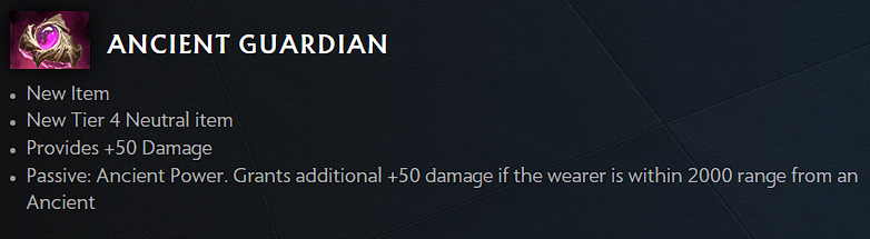 New 7.35 neutral item Ancient Guardian (Image via Valve)
