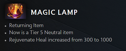 New 7.35 neutral item Magic Lamp (Image via Valve)