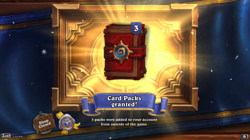 Launch Hearthstone to obtain the items (Image via Blizzard Entertainment)