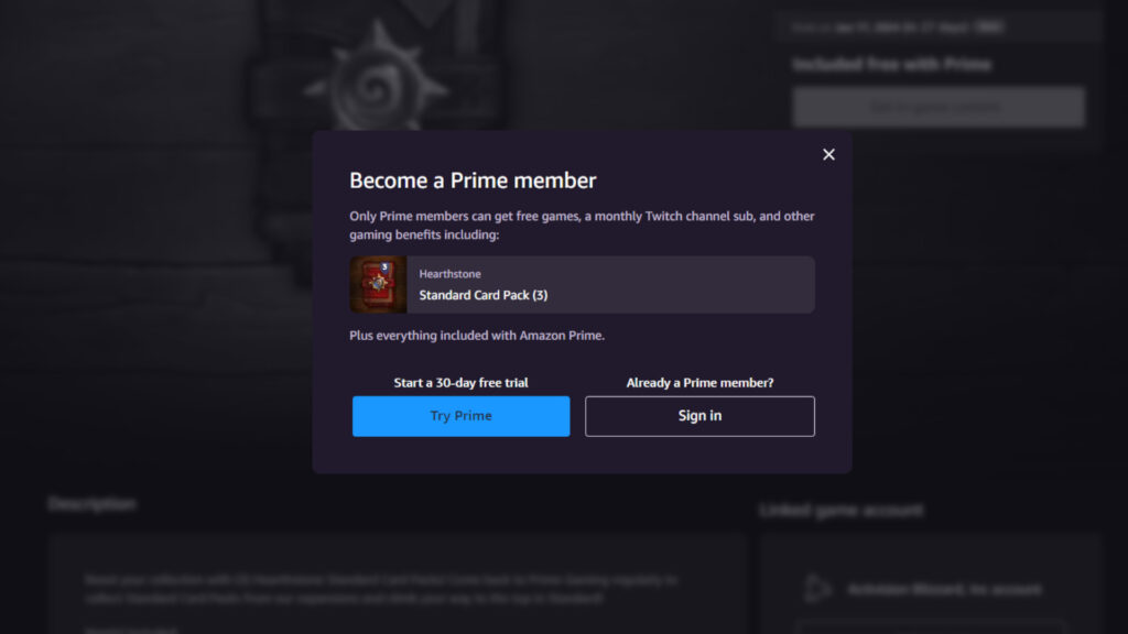 How to become a Prime Gaming member for free (Image via Prime Gaming)