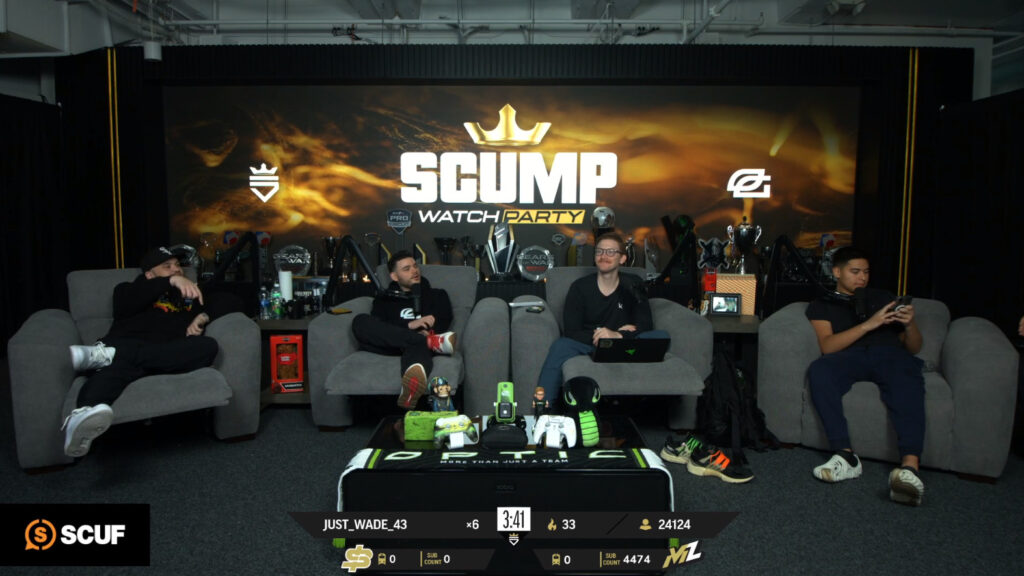 Scump's watch party on Twitch with no gameplay (Image via Twitch)