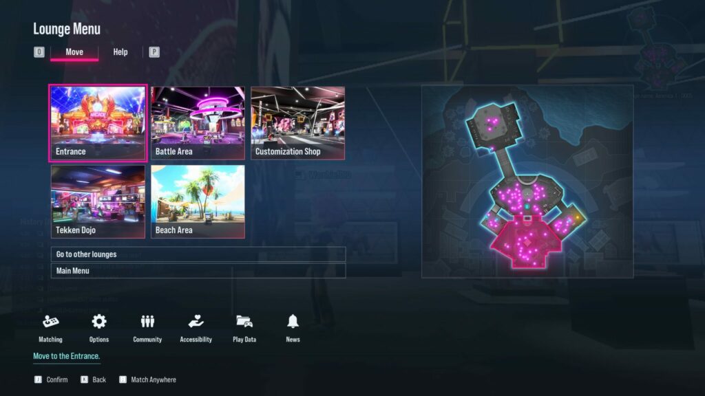 Screenshot of the Fight Lounge menu (Image via esports.gg)
