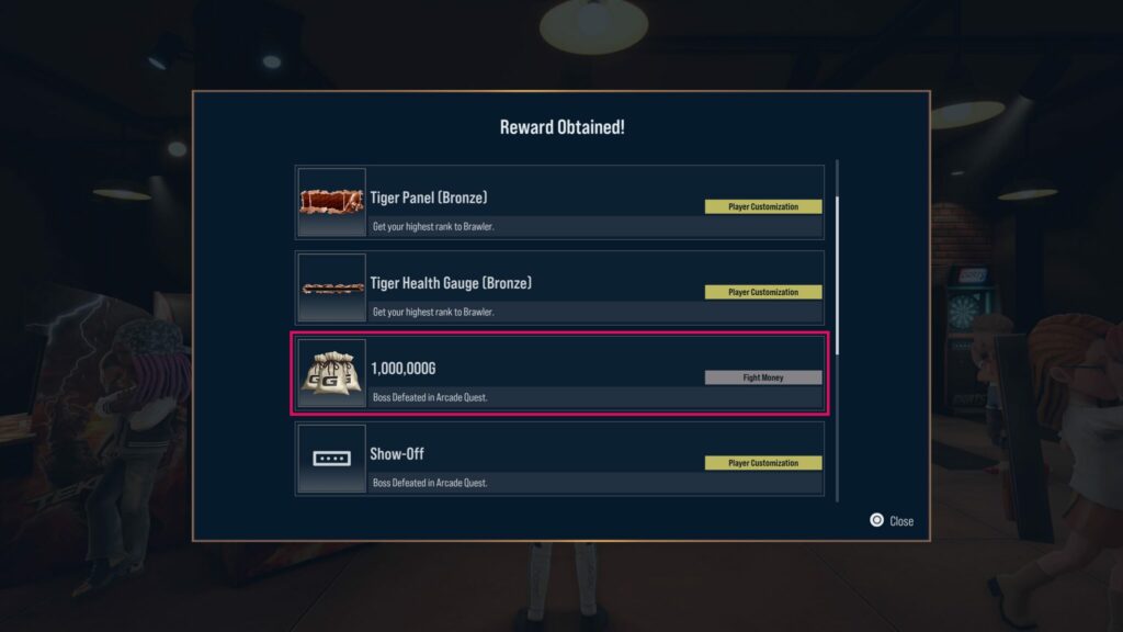Fight Money is a reward in Arcade Quest - for example completing an Arcade region is worth $1,000,000