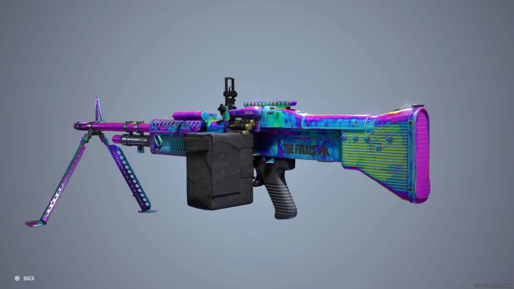 The M60 Never Evanesce skin from The Finals Season 1 Starter Pack.