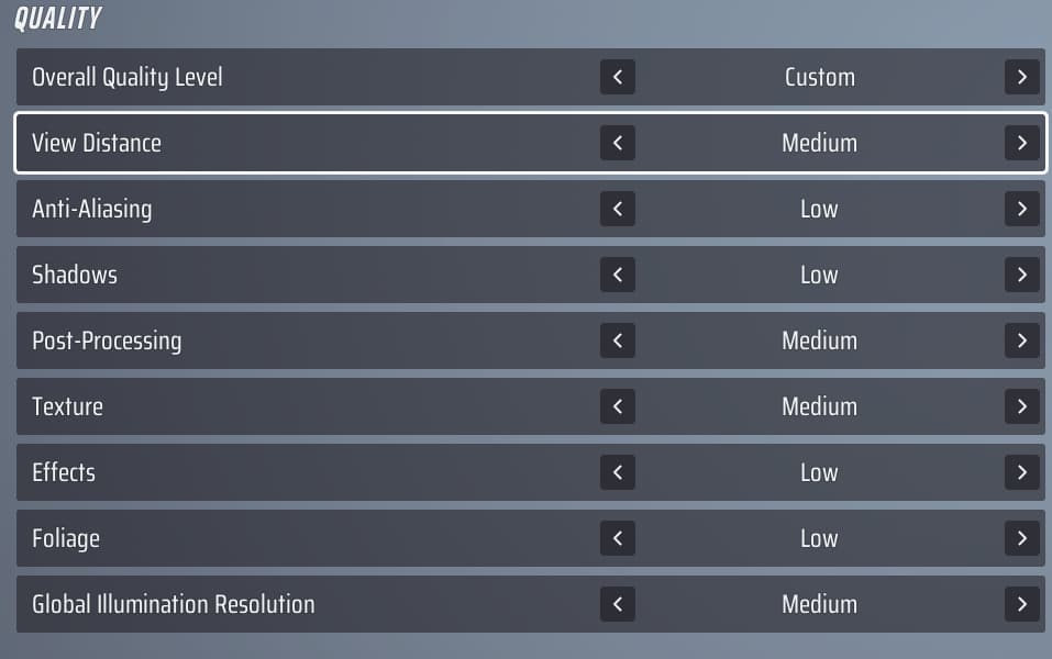 The quality section determines how a number of in-game features appear for you (Screenshot via esports.gg)