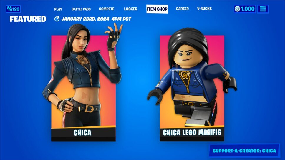 Fortnite streamer ‘Chica’ gets Icon Skin added to LEGO Fortnite cover image