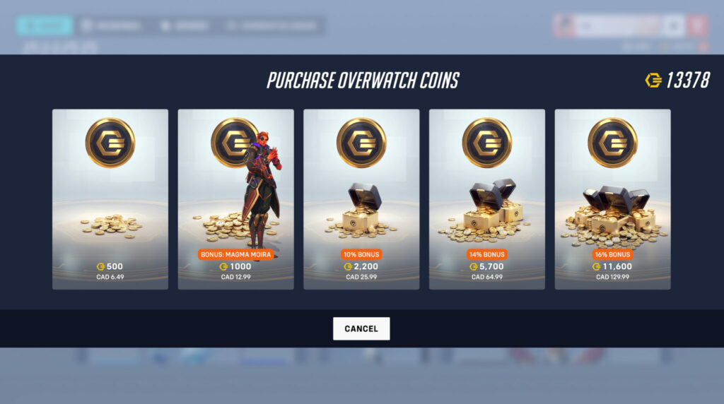 The skins require an in-game currency (Image via Blizzard Entertainment)
