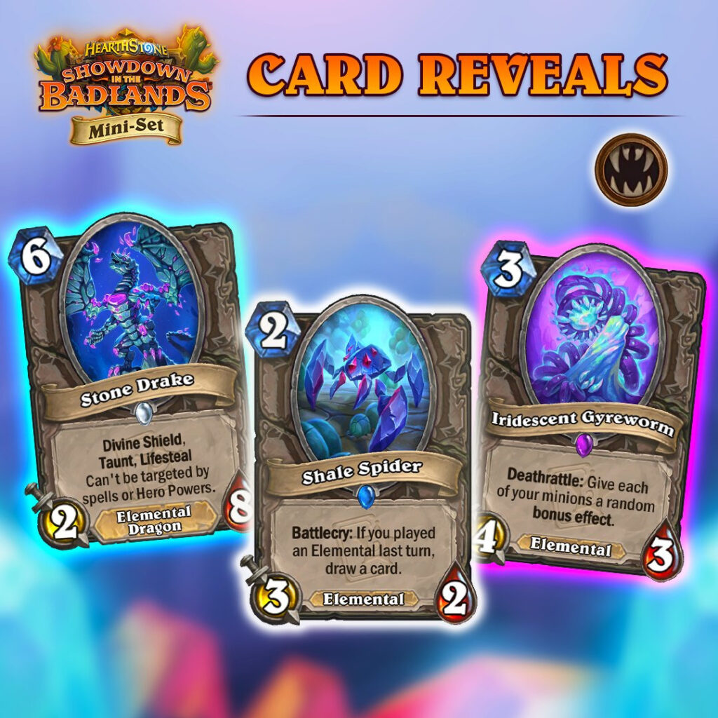 Stone Drake, Shale Spider, and Iridescent Gyreworm in Hearthstone (Image via Blizzard Entertainment)