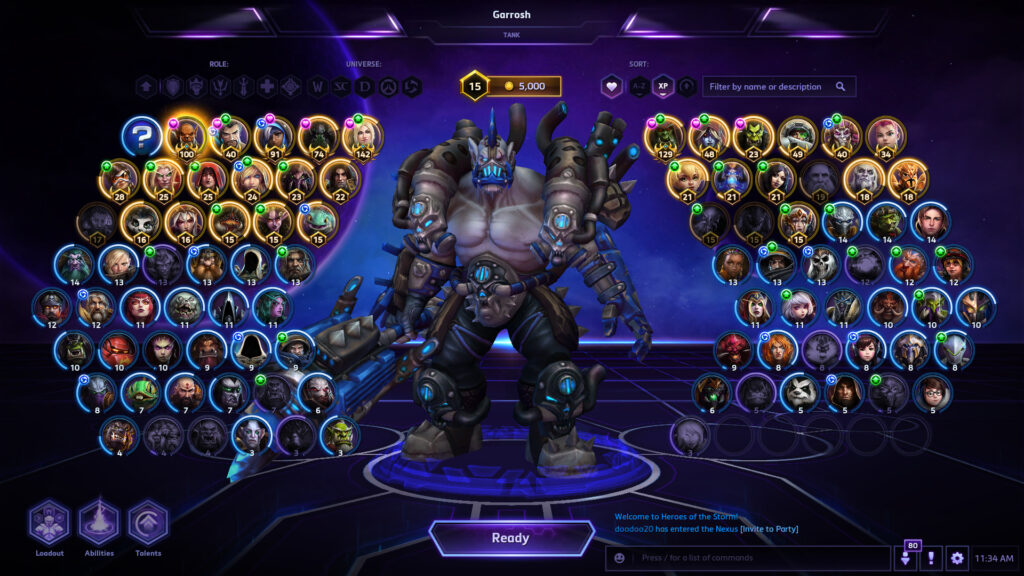 Heroes of the Storm roster (Image via Blizzard Entertainment)