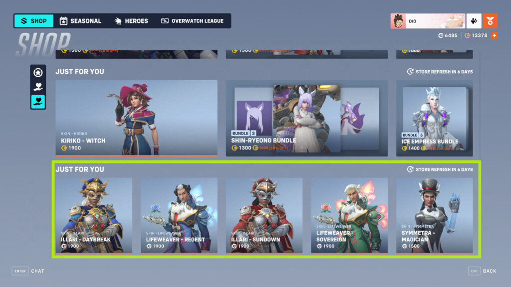 Buying Overwatch 2 skins with Overwatch Credits (Image via Blizzard Entertainment)