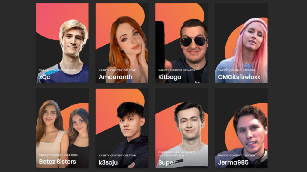 Screenshot of some of Evolved Talent Agency's clients (Image via Evolved Talent Agency)