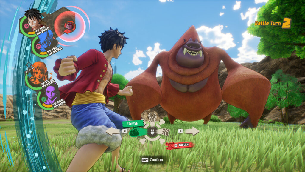 The game mixes an open world with classic turn-based combat (Image via Bandai Namco)