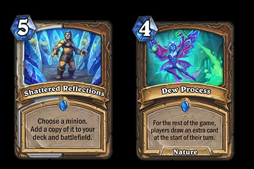 Shattered Reflections and Dew Process in Hearthstone (Image via Blizzard Entertainment)