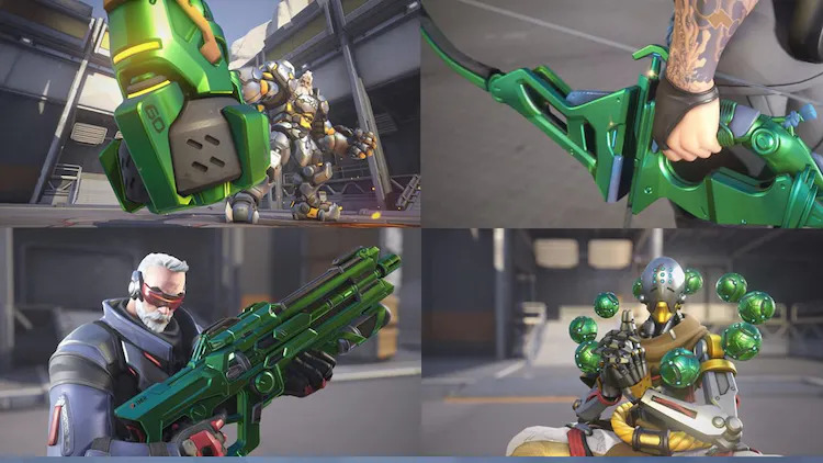 Overwatch 2 emerald weapons (Image via Blizzard Entertainment)