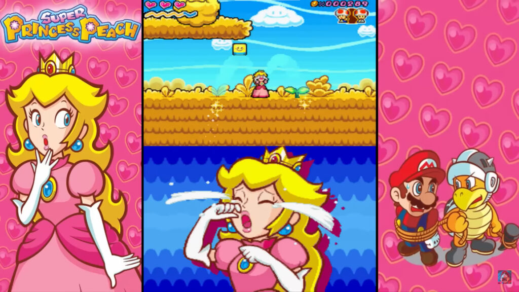 Princess Peach using Gloom in Super Princess Peach (Image via packattack04082 on YouTube)