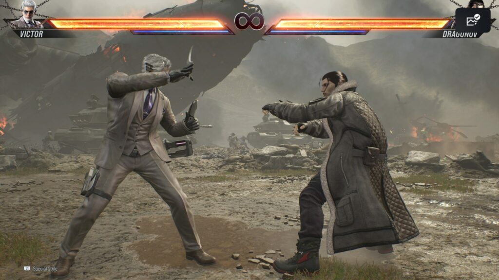 Victor versus Dragunov in Tekken 8's story mode (Image via esports.gg)