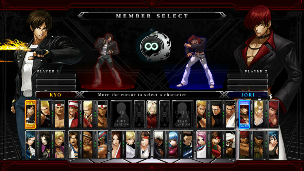 KOF XIII GM member select screen (Image via SNK Corporation)