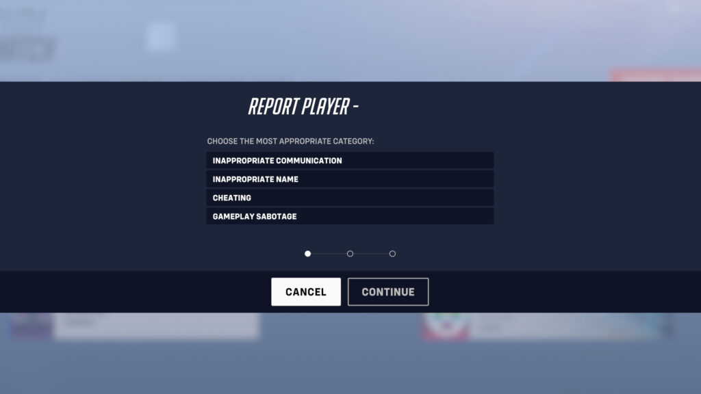 Reporting a player in Overwatch 2 (Image via Blizzard Entertainment)