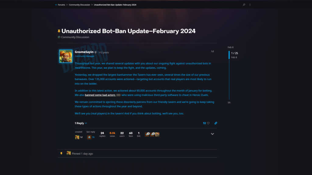 Hearthstone February bans update (Image via Blizzard Entertainment)
