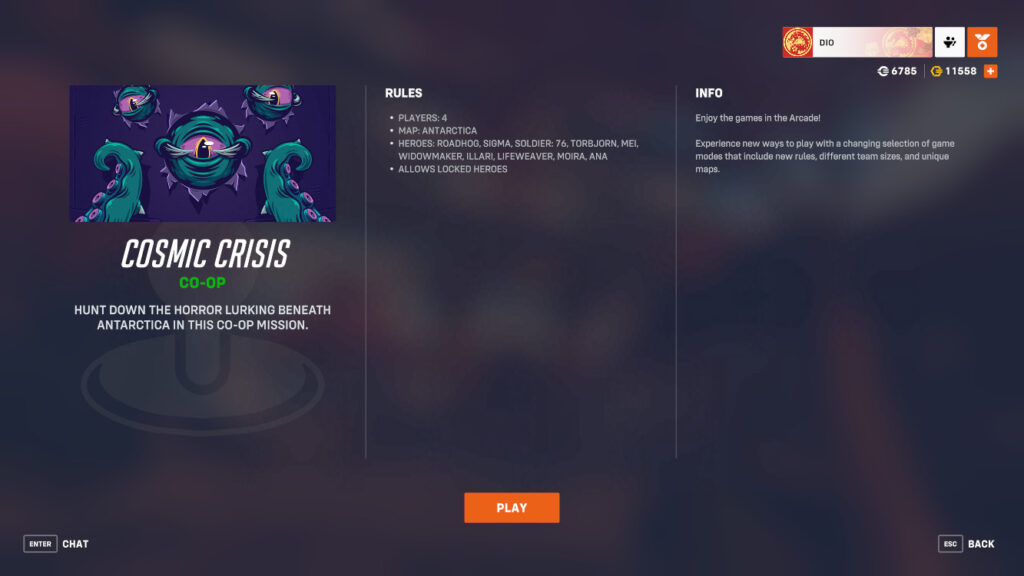 Cosmic Crisis event information (Image via Blizzard Entertainment)