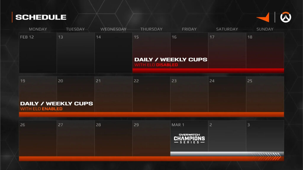 Overwatch 2 WASB Cups schedule (Image via FACEIT)