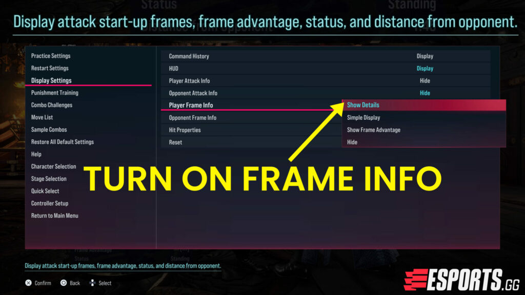 Player Frame Info Menu