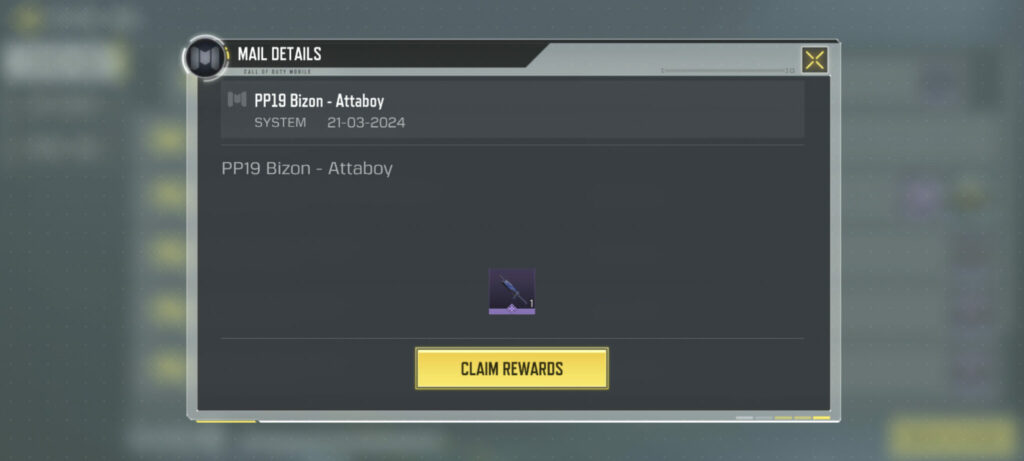 Check your in-game mail to claim the item (Image via esports.gg)