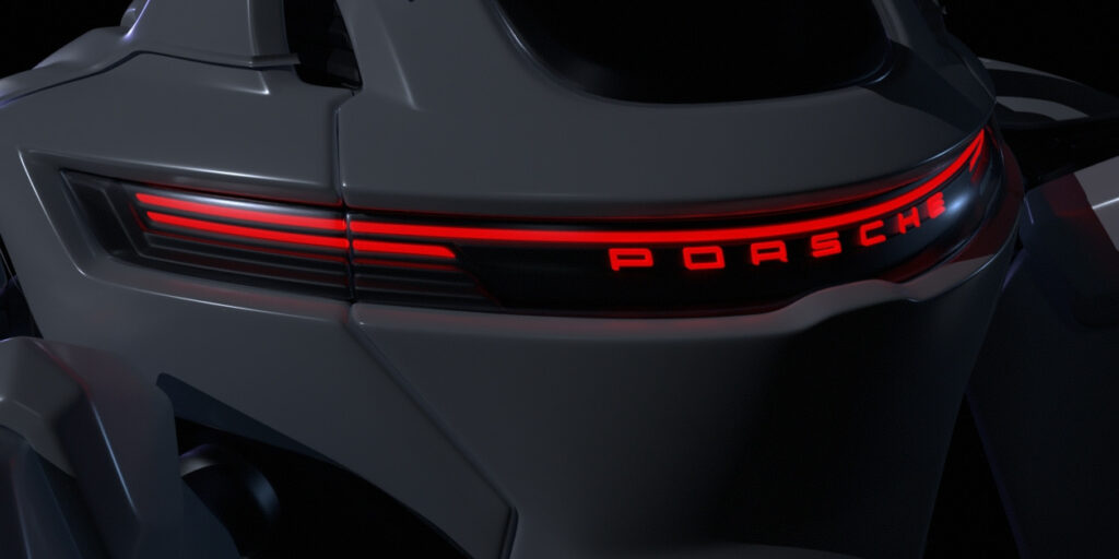 Overwatch 2 Porsche D.Va skin teaser featuring the back of her mech (Image via Blizzard Entertainment)