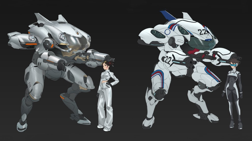 Porsche collaboration concept art for D.Va (Image via Blizzard Entertainment)