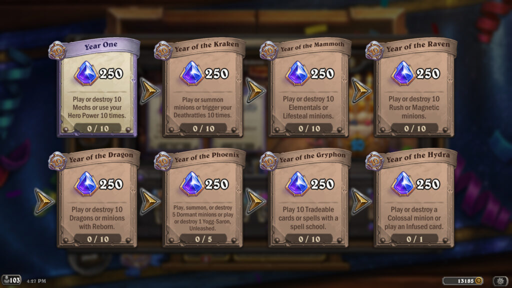Hearthstone anniversary quests 