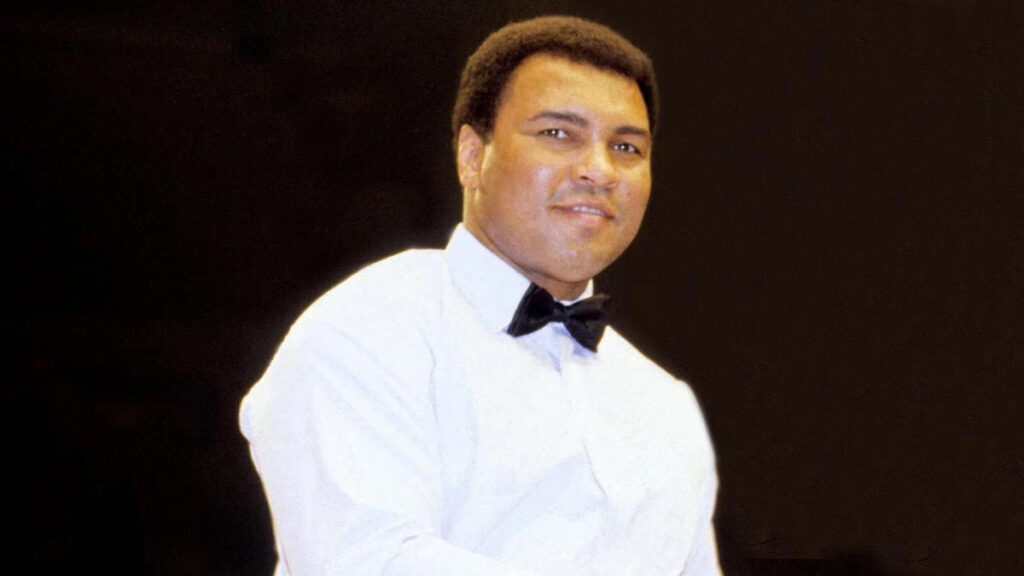 <em>2024 WWE Hall of Famer inductee Muhammad Ali at Wrestlemania 1. Credit: WWE</em>