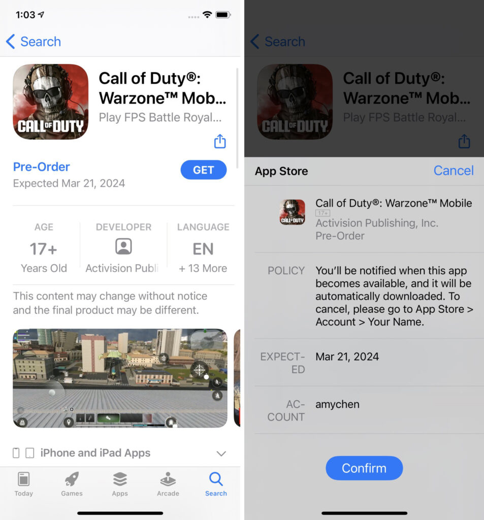 Warzone Mobile on iOS screenshots (Image via esports.gg)