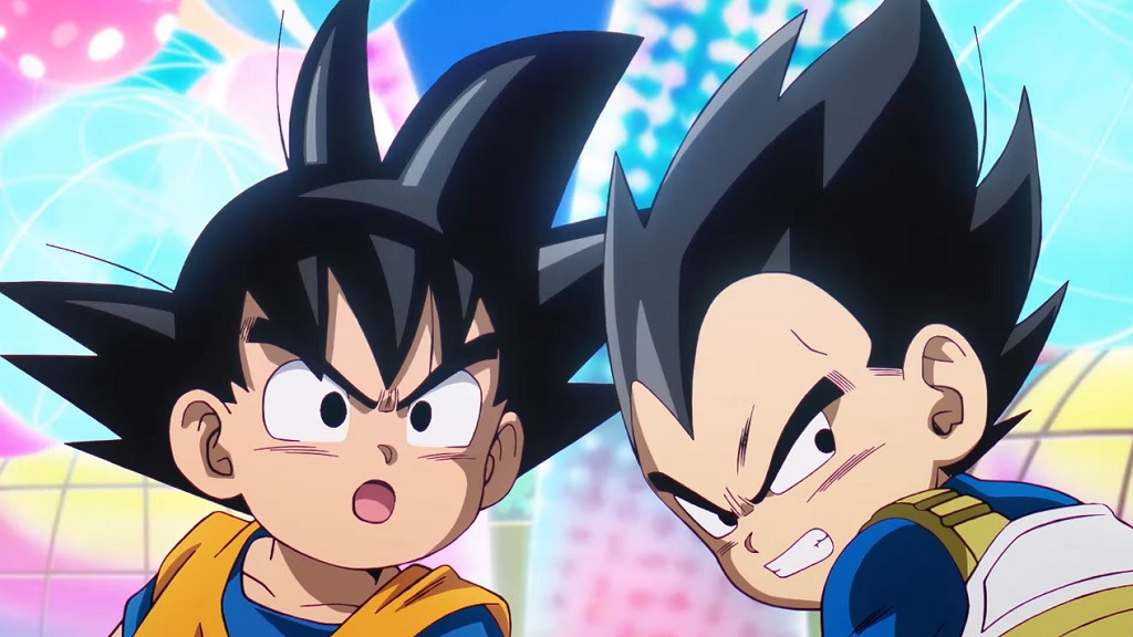 A grade-school Goku will be accompanied by a very young Vegeta (Image via Fuji TV)