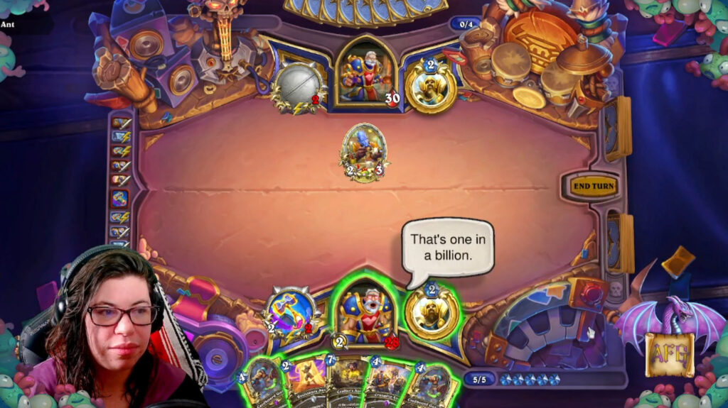The Leeroy the Legend skin in Hearthstone (Image via dragonriderTCCG on Twitch)