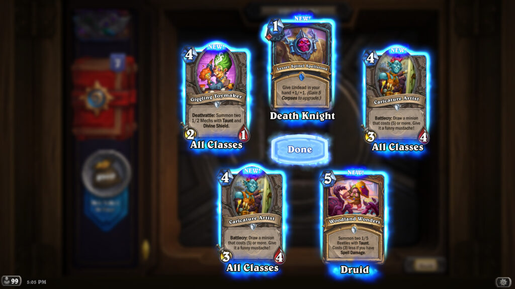 Opening a Standard card pack (Image via Blizzard Entertainment)
