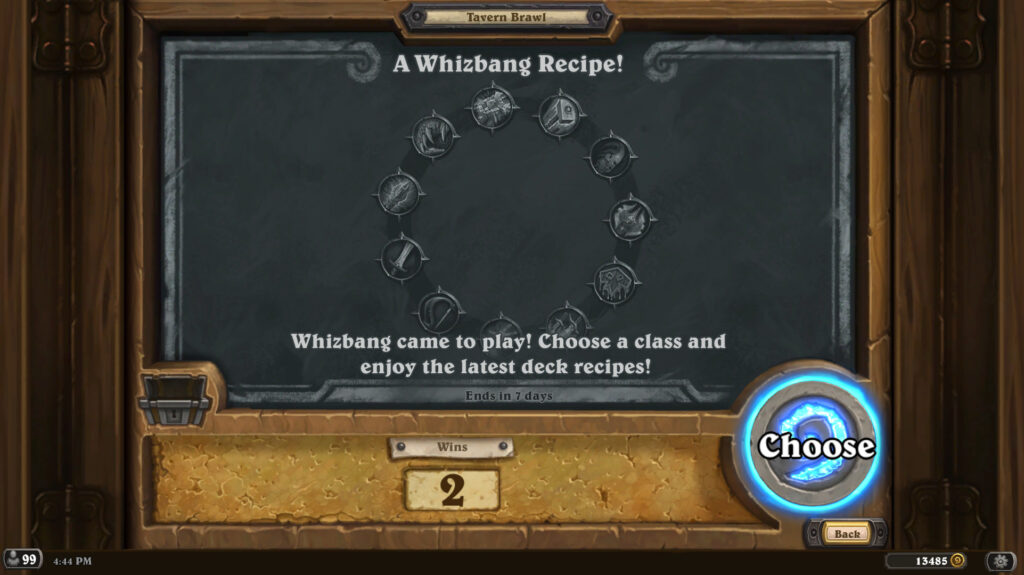A Whizbang Recipe Tavern Brawl chalkboard (Image via Blizzard Entertainment)