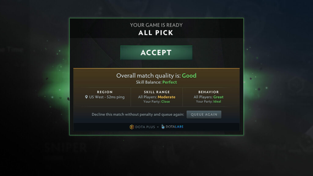 A preview of the new Dota plus matchmaking feature (Via <a href="https://www.dota2.com/newsentry/6127782523022178336">Valve</a>)