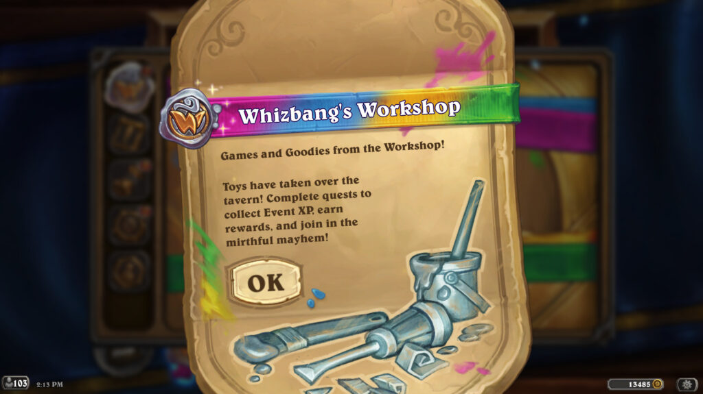 Whizbang's Workshop event information (Image via Blizzard Entertainment)