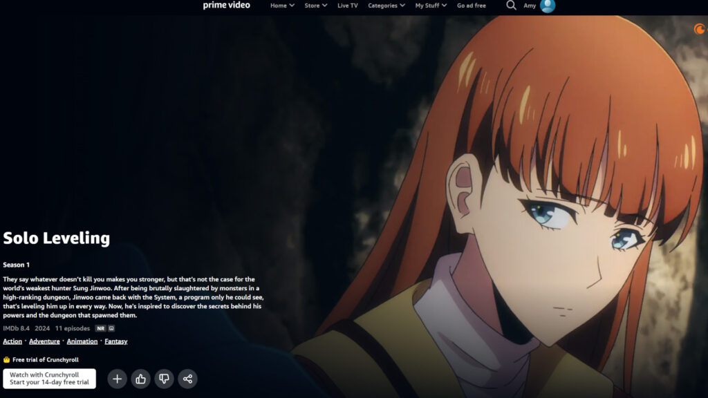 Where to watch the Solo Leveling anime (Image via Prime Video)