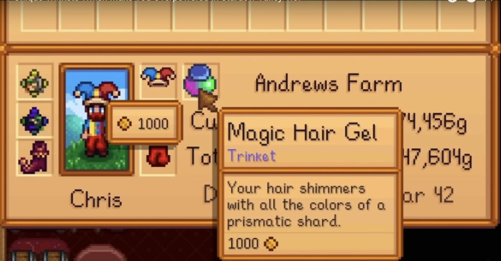Magic Hair Gel constantly changes your hair color (Image via SharkyGames on YouTube)